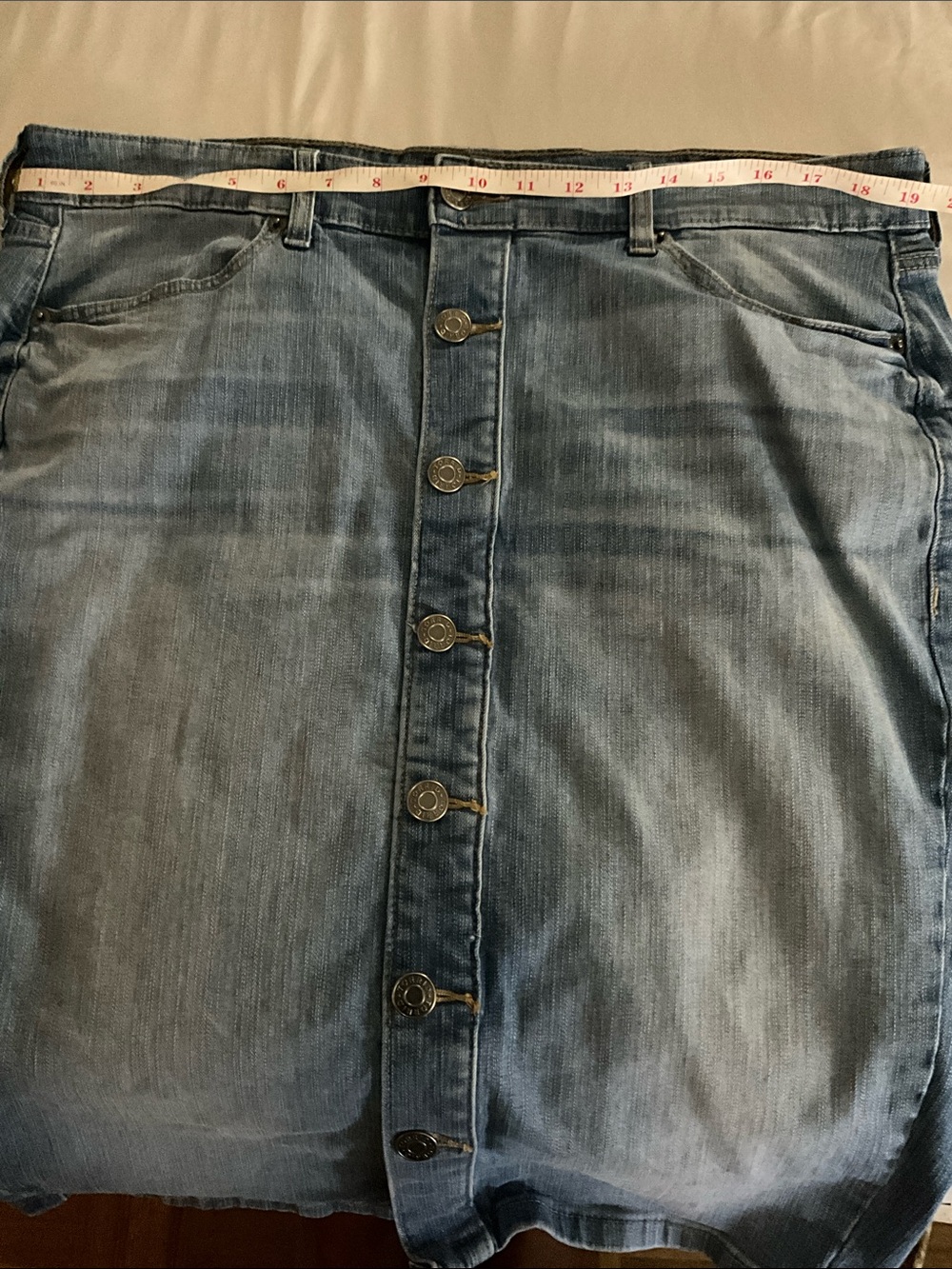 torrid Light Blue Button-Front Denim Midi Skirt - Picture 4 of 5